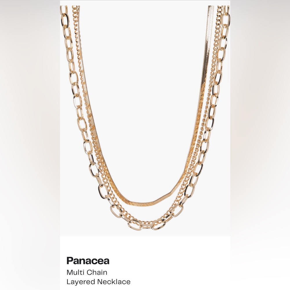Nordstrom- Trendy. Fashion Gold necklace 3 strand with adjustable clasp